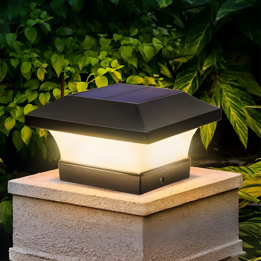 GIGAWATTS Solar Powered LED Pillar Light for Garden Decor